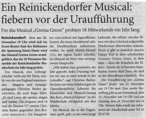 Berliner Abendblatt, November 2002